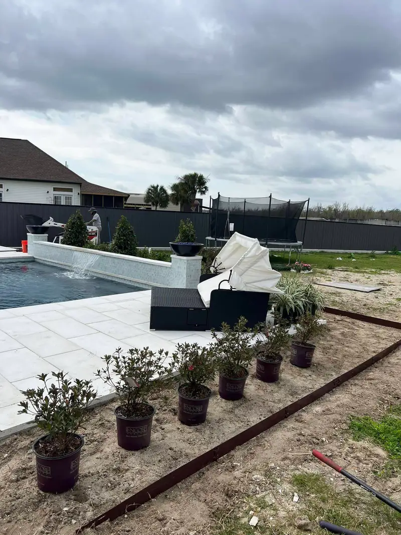 Beautiful hardscaping landscape crafted and installed by Southern Grounds, LLC in the greater new orleans area