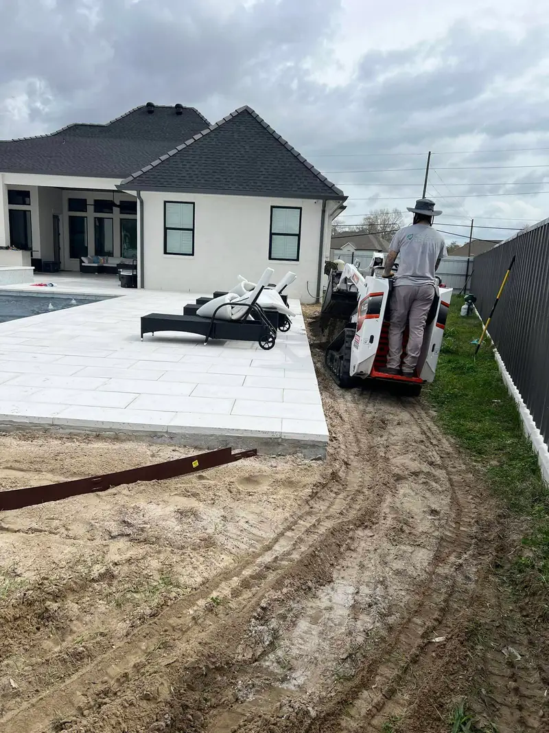 Fresh sod installation by Southern Grounds LLC, transforming a New Orleans backyard with lush, green, and healthy grass.