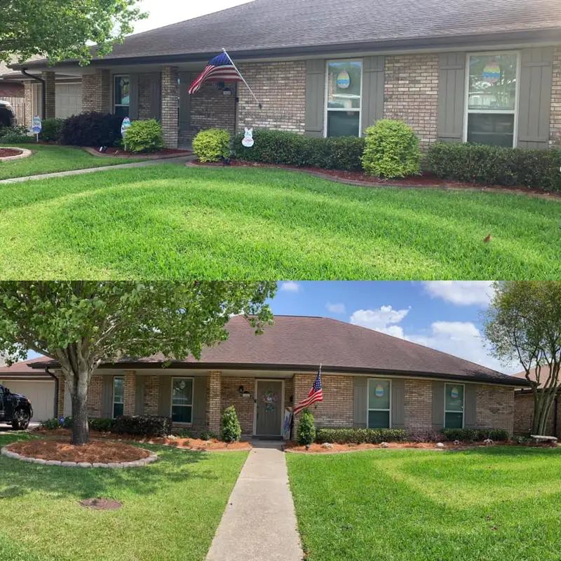 Beautiful landscaping flowerbeds with mulch crafted and installed by Southern Grounds, LLC in the greater new orleans area